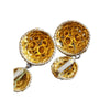 Vintage Heavy Well-made Unsigned Double Domed Dangle Earrings (A2016)