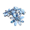 Vintage Multi Blue Rhinestone Dimensional Flower Brooch (A3812)