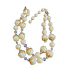 Fabulous Dimpled Creamy Ivory Faux Pearl Double Strand Necklace (A1943)