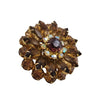 Vintage Blingy Multi Tone Topaz Rhinestone Dimensional Brooch (A5680)