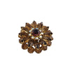 Vintage Blingy Multi Tone Topaz Rhinestone Dimensional Brooch (A5680)