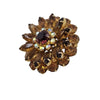 Vintage Blingy Multi Tone Topaz Rhinestone Dimensional Brooch (A5680)