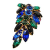 Vintage Dimensional Rhinestone Leaf Brooch (A543)