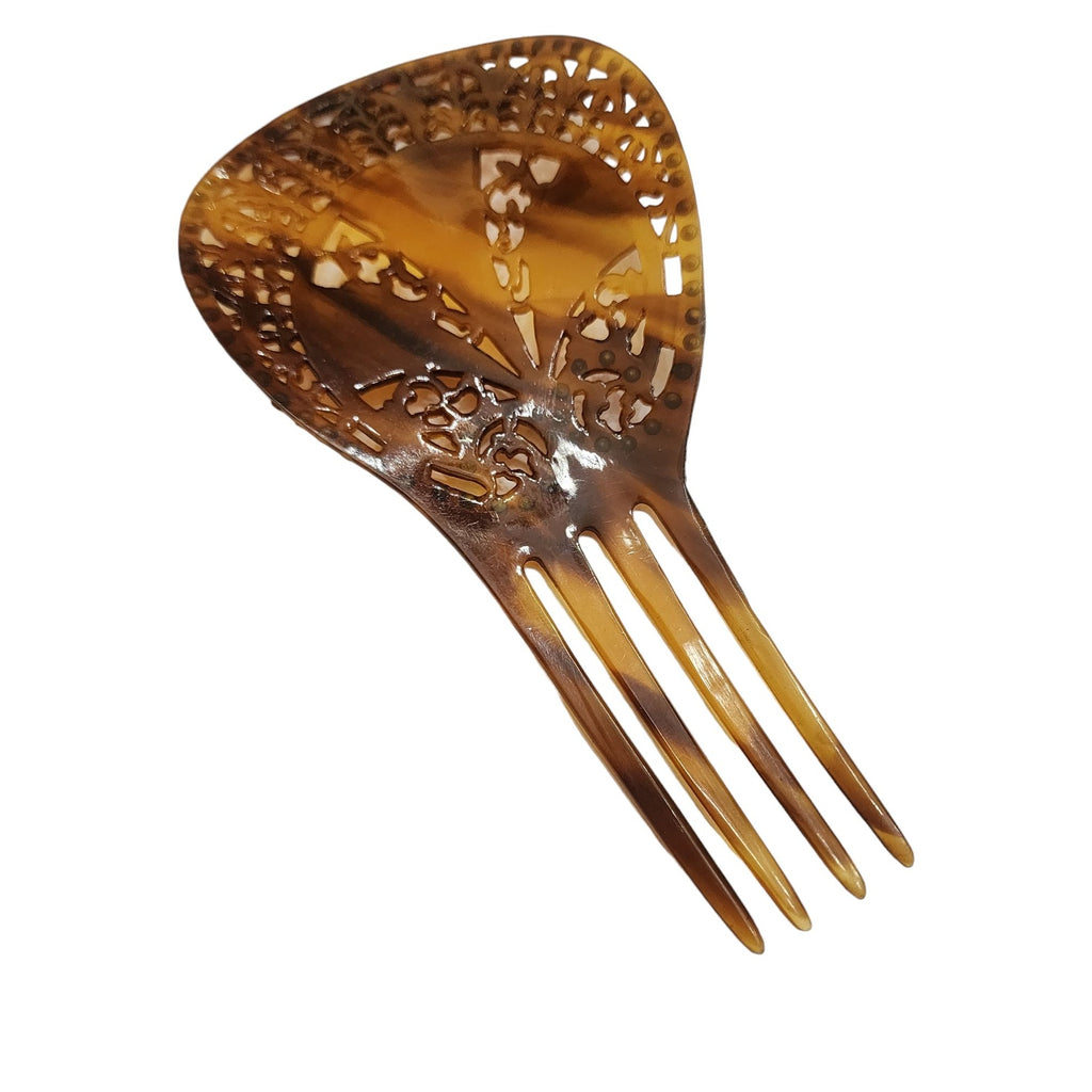 Antique Celluloid & Rhinestone Flapper Comb (A4445)