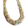 Vintage 80's Gold Acrylic Cab Necklace (A4122)