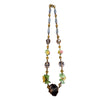 Antique Czech Highly Faceted Crystal & Glass Flower Necklace (A3947)