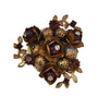 Vintage Well Made Beaded Brass Brooch (A3664)