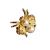 Beautiful Vintage Signed Napier Pearl Bee Fly Brooch (A4571)