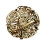 Vintage Signed Czecho Brass Filigree Rhinestone Brooch (A2348)