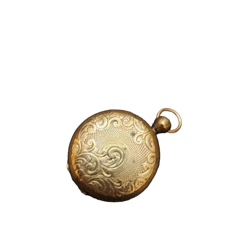 Antique Gold Filled Etched Locket (A4822)