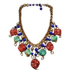 Amazing Vintage Molded Glass Bib Necklace (A4867)