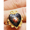 Vintage NOS Enamel Heart Adjustable Ring (A3711)