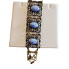 Vintage Mottled Czech Glass & Filigree Bracelet (A2183)