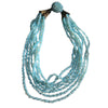 Vintage Opalescent Glass Multi Strand Layered Necklace (A4109)