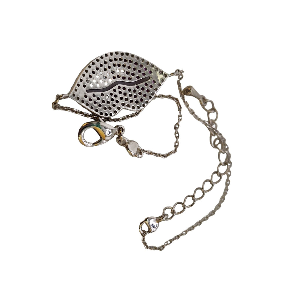 Sterling & Rhinestone Lip Bracelet (A3535)