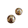 Vintage Chanel Signed Pearl Logo Clip Earrings (A1769)