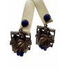 Stunning Vintage Czech Glass and Leaves Earrings (A3925)