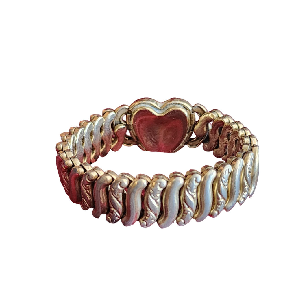 Antique American Queen Pitman Keeler Sterling Base Sweetheart Expansion Bracelet