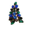 Vintage Dimensional Rhinestone Leaf Brooch (A543)