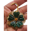 Vintage Poured Glass 5 Leaf Clover Brooch (A3927)