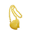 Vintage Hand Knotted Butterscotch Agate Double Heart Necklace (A667)