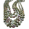 Unique DeMario Faux Pearl, Glass and Crystal 5 Strand Necklace (A4904)