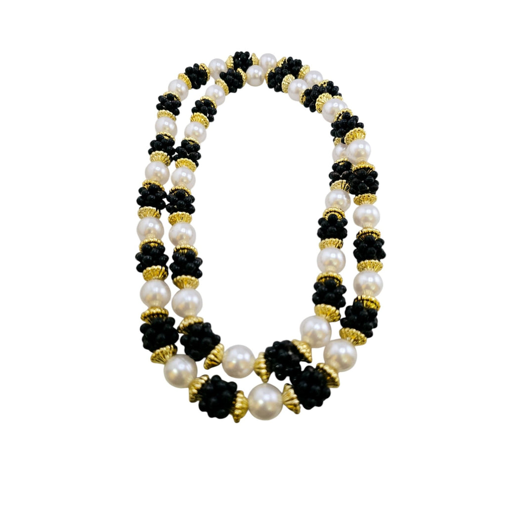 Vintage 80s Resin Faux Pearl Necklace (A8250)