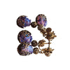 Antique Double Fab Molded Glass Screw Back Earrings (A4266)