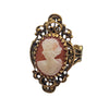 Vintage NOS Adjustable Cameo Ring (A5067)