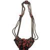 Vintage Heart Shaped Wired Faux C.O.R.A.L Pendant Necklace (A3499)