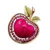 Vintage Marbleized Enamel On Metal Apple Brooch (A2317)