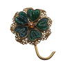 Vintage Poured Glass 5 Leaf Clover Brooch (A3927)