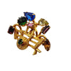 Vintage Dainty Jeweled Wheelbarrow Brooch (A493)