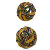 Vintage Signed Ciner Enamel Basket Weave Domed Clip Earrings (A3644)