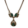 Vintage Rhinestone & Pearl Pendant necklace Attributed To Barclay (A3962)