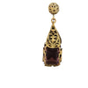 Antique Czech Glass & Filigree Brass Screw Back Earrings (A4050)