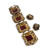 Vintage Marbled Resin Chunky Bracelet & Earrings Set (A5778)