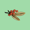 Vintage Rare Trifari L'Orient Coral Berries And Leaf Brooch (A4580)