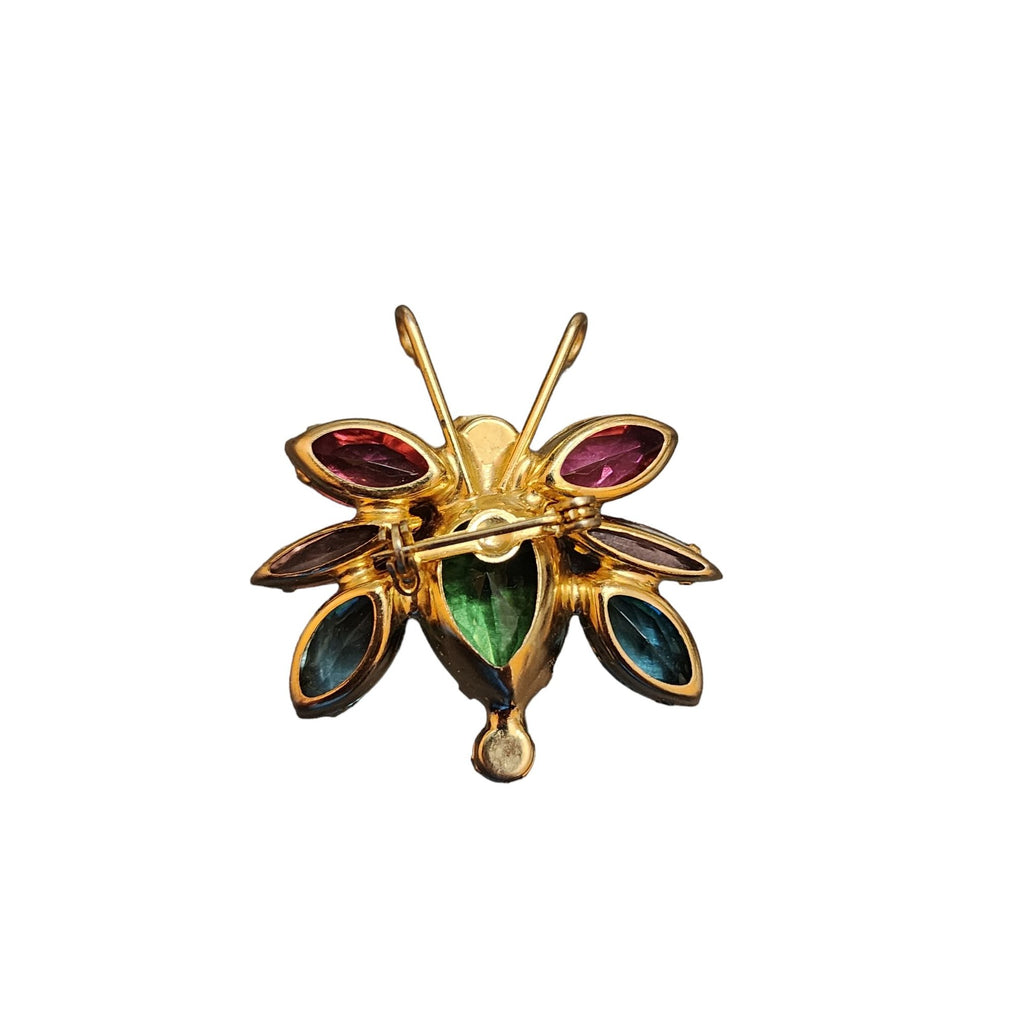 Vintage Glass Butterfly Brooch (A3934)