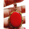 Vintage Czech Glass Pendant Necklace (A1074)