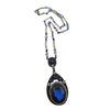 Vintage Enamel & Faceted Glass Pendant Necklace (A3854)