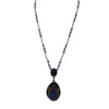 Vintage Enamel & Faceted Glass Pendant Necklace (A3854)