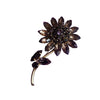 Vintage Purple Glass Riveted Rhinestone Flower Brooch (A4051)