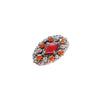 Vintage Czech Style Carnelian Glass Brooch (A4197)