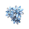 Vintage Multi Blue Rhinestone Dimensional Flower Brooch (A3812)