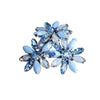 Vintage Multi Blue Rhinestone Dimensional Flower Brooch (A3812)