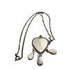 Vintage Mosaic Heart Dangle Pendant Necklace (A3754)