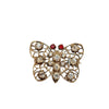 Vintage Early Rhinestone Riveted Filigree Butterfly Brooch (A3938)