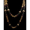 Vintage 80's Heavy Glass & Chain Link Necklace (A3990)