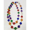 Vintage Faux Crystal Bezel Set Necklace (A3435)